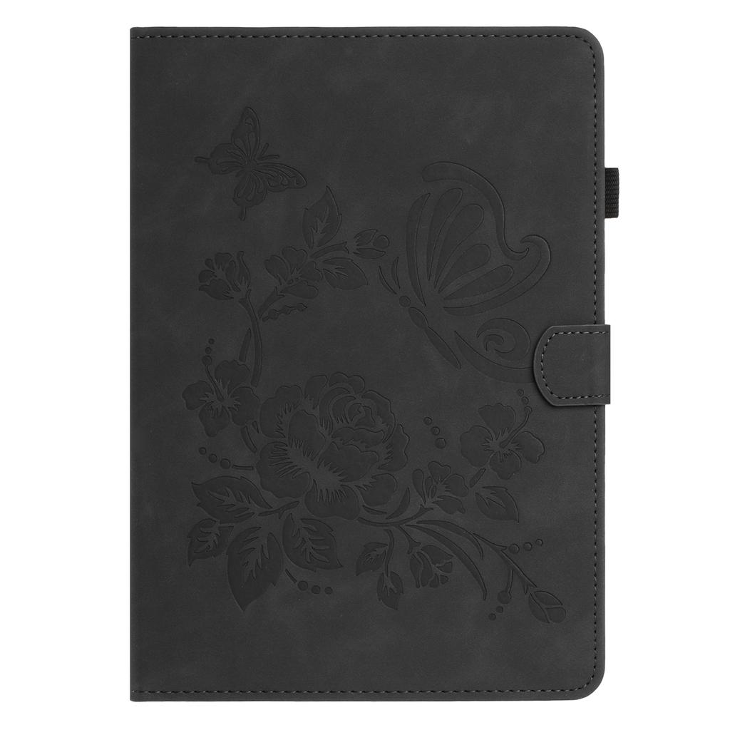 Чехол для планшета для Samsung Galaxy Tab S6 Lite (2024)/(2022)/(2020) Держатель для карт подставка Бабочка Цветочный тисненый кожаный чехол