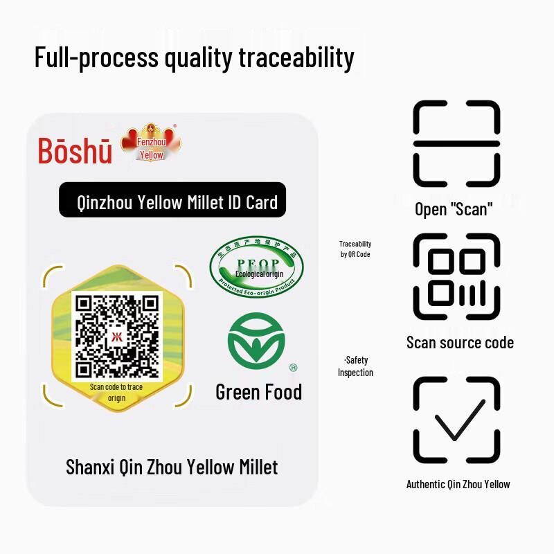 Qinzhou Yellow Millet (3 x 500g Bags)