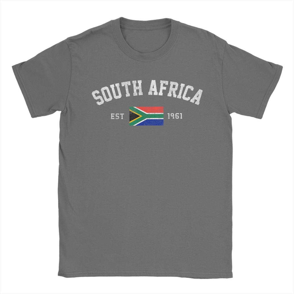 Unisex Unisex T Shirt South Africa Est 1961 South African Flag T Shirts Popular Summer Tees Vintage Print Cotton Tops Gift Idea