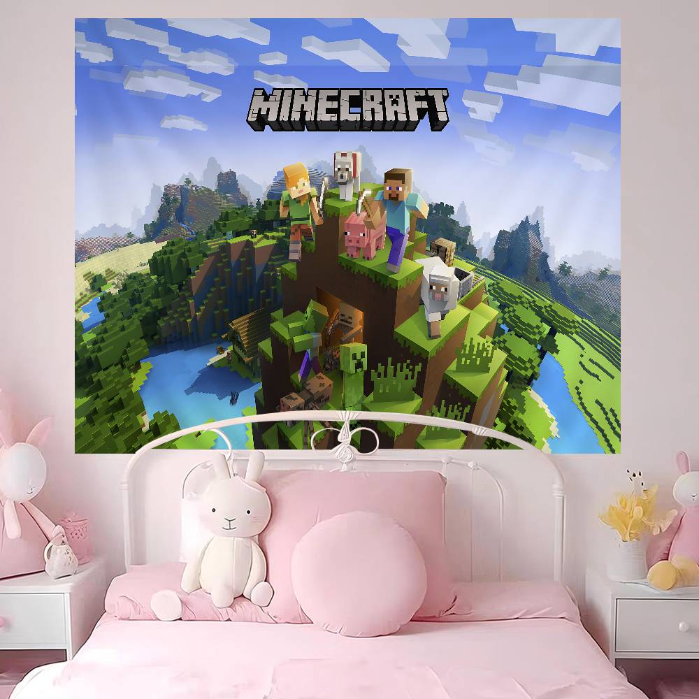 Hot Game M-Minecraft Classic Cartoon Tapestry Art Science Fiction Room Home Decor Wall Hanging Home Decor