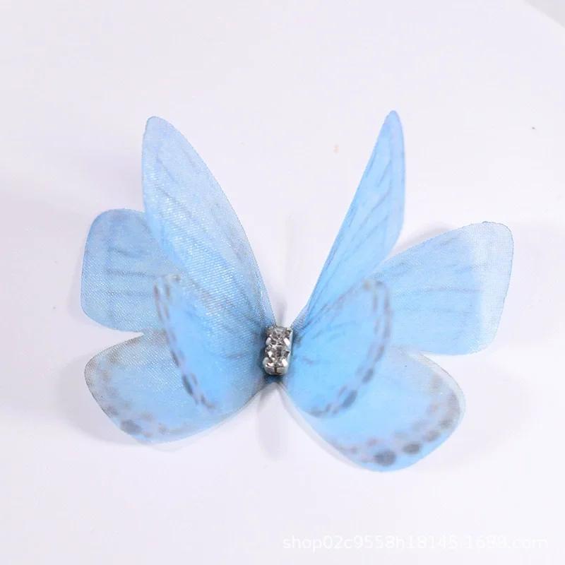 50pcs Mini Fabric Craft Butterflies 3D Simulation Pastel Butterfly Decorations for DIY Crafts Headdresses and Home Decoration.