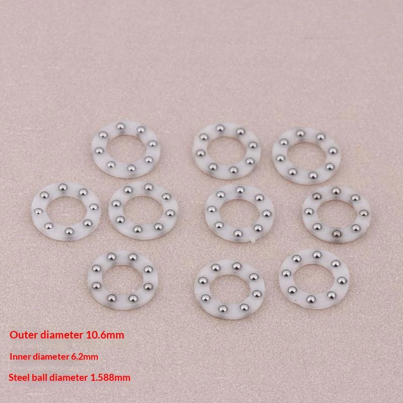 10Pcs Mini Bearing Steel Ball Thrust Plastic Rubber Support Bearing For Folding Knife Tool Accessories