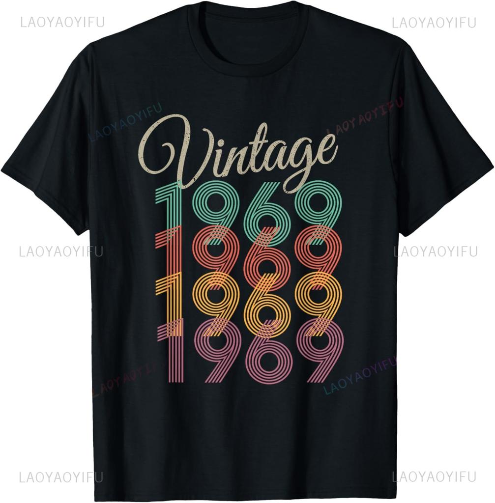 Vintage Made in 1969 T-Shirt Custom Printed Graphic T Shirts Short Sleeve  Casual Streetwear Summer Tops