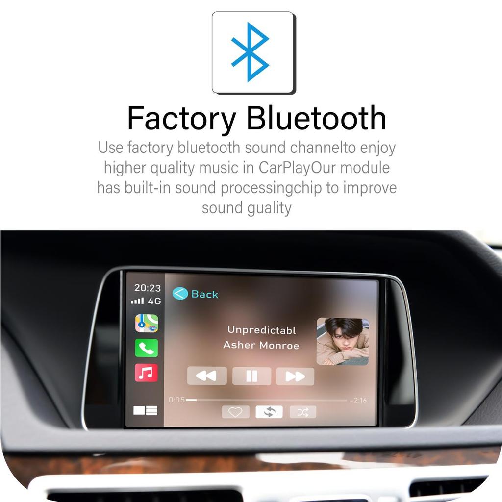 Sinairyu Беспроводной CarPlay Android Auto Mirror-Link совместим с Mercedes Benz E-Class W212 C207 с NTG 4.5/4.7