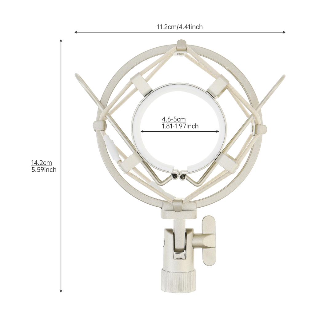 Anti Vibration Suspension Microphone Shock Mount Universal 46-50mm Diameter Condenser Mic Includes Screw Adapter Elastic Band Studio Recording