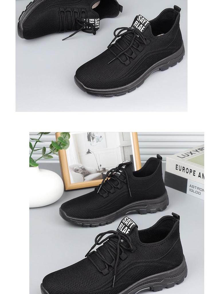 Мужские черные повседневные туфли «Золотая осень» со светлой полиуретановой подошвой