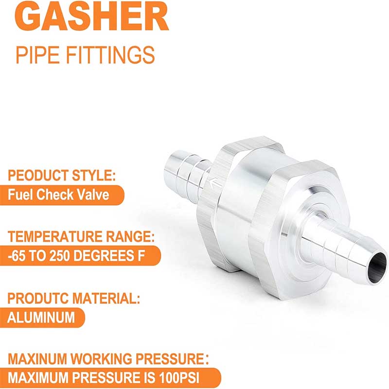 Однонаправленный клапан 6/8/10/12/14/16 мм, размер 6 мм, клапан из алюминиевого сплава, топливный обратный клапан, однонаправленный фитинг для шланга карбюратора