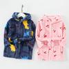 Autumn Winter Soft Girl Sleepwear Robe Children Flannel Bathrobe for Girls Boys Pajamas Comfort Kids Homewear