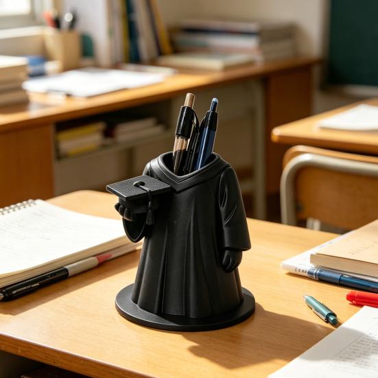 3D-печатный держатель для ручек в виде выпускной мантии и шапочки Yousheng, многофункциональный настольный органайзер для домашнего офиса, учебной комнаты, декор на выпускной
