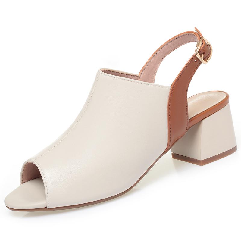 Женские сандалии летние женские сандалии Fish Mouth из натуральной кожи формальные римские сандалии для женщин