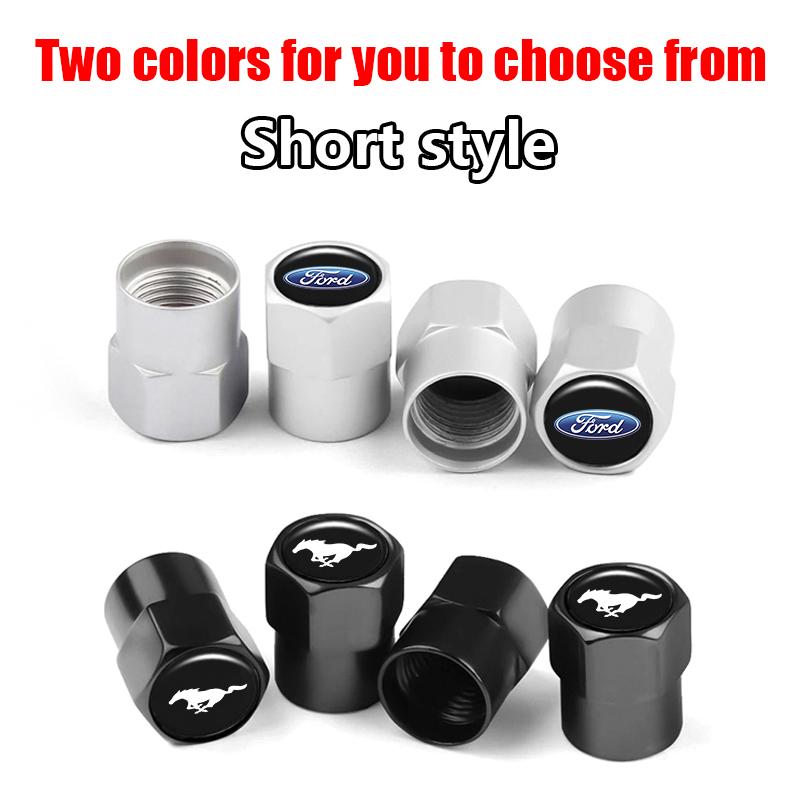 SFXU9 4Pcs Metal Wheel Tire Valve Caps For Ford Focus MK3 Ranger Fiesta S-Max Mondeo MK4 Kuga Hex Cylinder Air Stem Cover Accessory