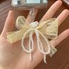 2025 New Sweet Lace Bow Beaded Bow Keychain Phone Charm Strap Pendant for Phone Accessories Bag Hanging Cord for Women Girl