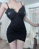 2026 Клубное Горячая Девушка Платье Bodycon с Цветочным Принтом, Глубоким V-образным Вырезом и Тонкими Бретелями