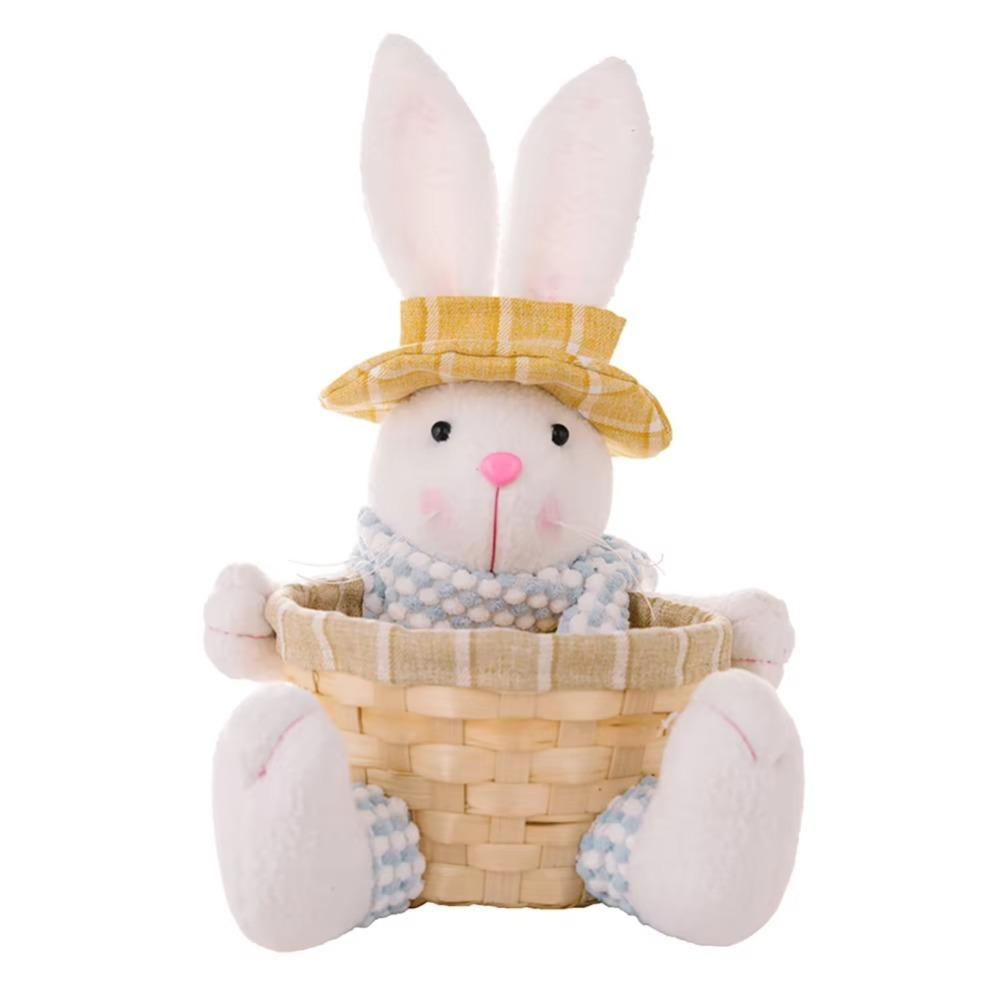 Корзина для хранения пасхальных яиц из ротанга, устойчивая основа, миска для конфет, пасхальная плетеная корзина для детей