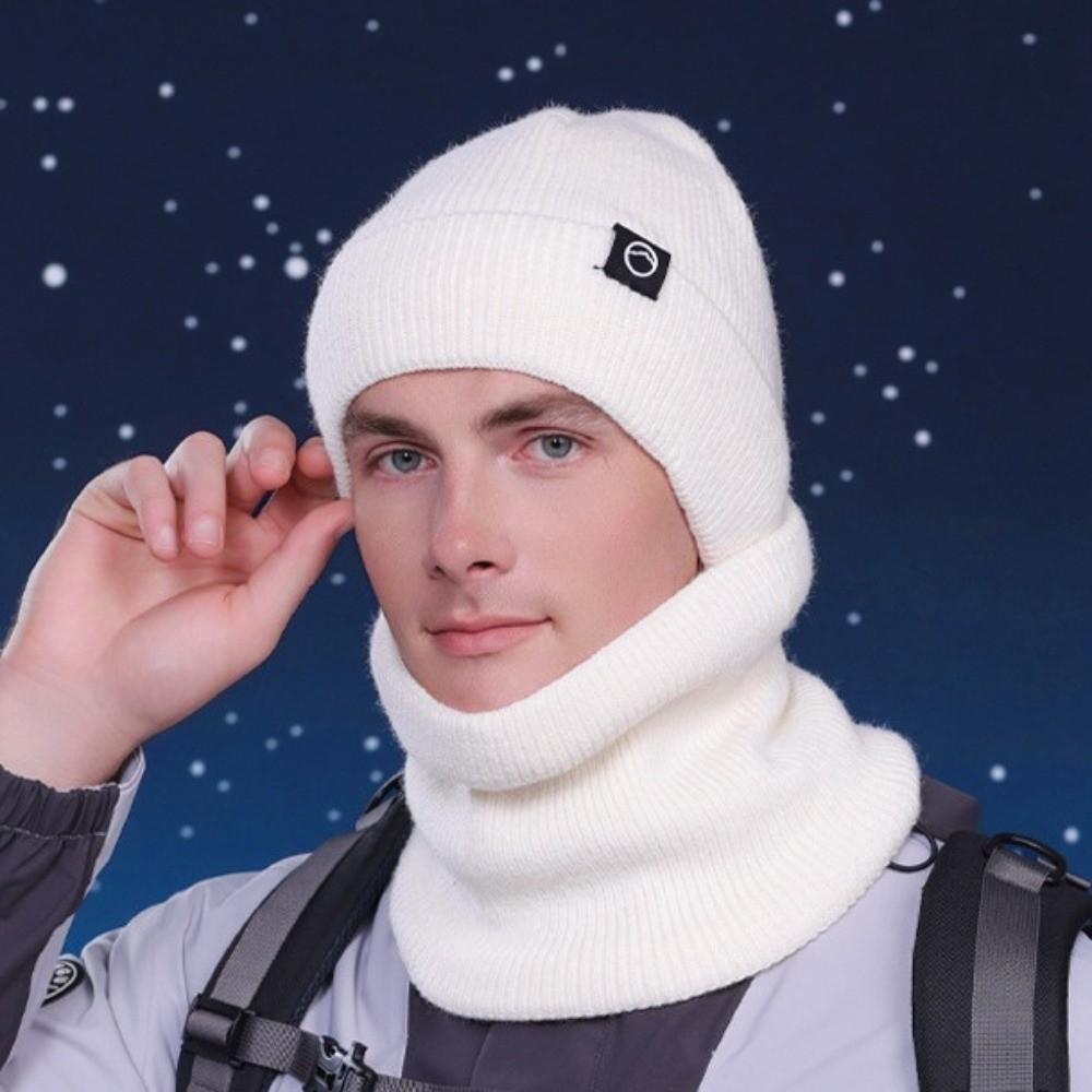 Neck Warmer Knitted Hat Gloves Scarf Warm Cap Solid Beanie Casual Winter Glove Cap Set Outdoor