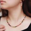 CMM Trendy Multicolor Cubic Zirconia Choker Necklace Earrings Sets