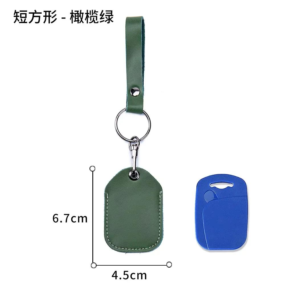 Genuine Leather Key Holder Bank Card Pocket Mini Bus Card Key Pouch Slim Housekeeper Key Access Card Protecter Cover