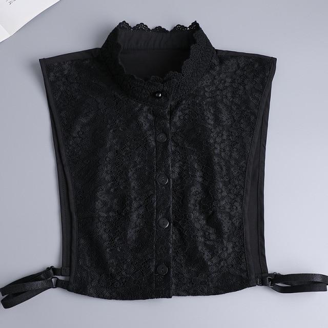 Hollow Lace Chiffon Doll Cotton Fake Collar Blouse Sweater Detachable Shirt Collar False Collar Lapel Women Top Collars Decor