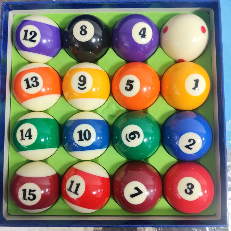 Standard American Billiard 16-Ball Set: Black 8 & 9-Ball with Large Numbers