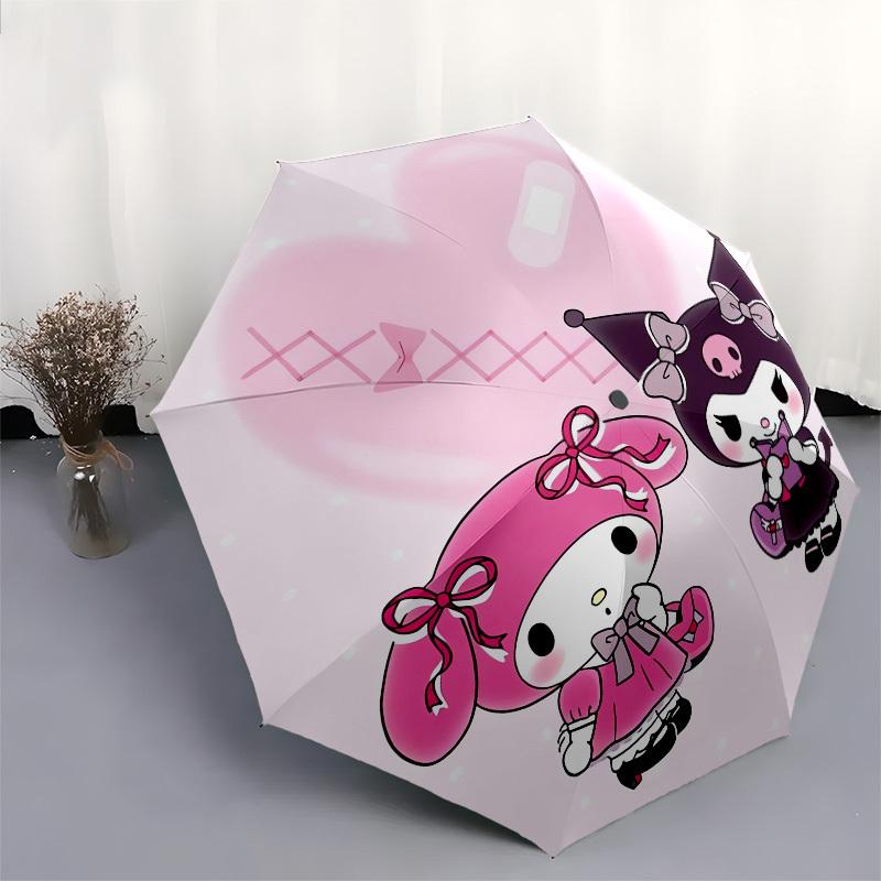 1pc My Melody Kuromi Halloween Friendship Umbrella with Plastic Handle,Suitable for All Seasons Home Travel Outdoor UmbrellaSanlio014