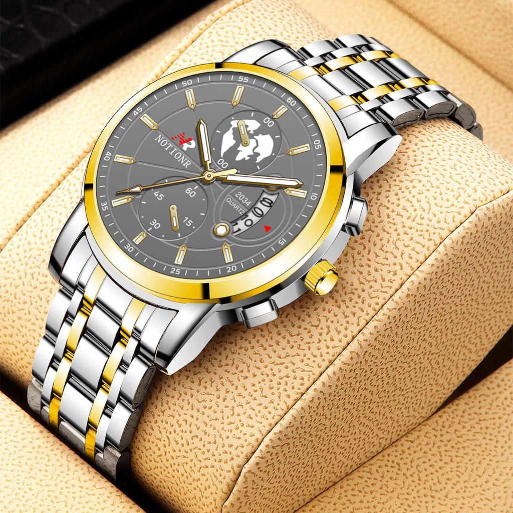 Men's Quartz Watch Classic Men's Business Watch Fashion Military Watch Analog Calendar Watch Casual Watch