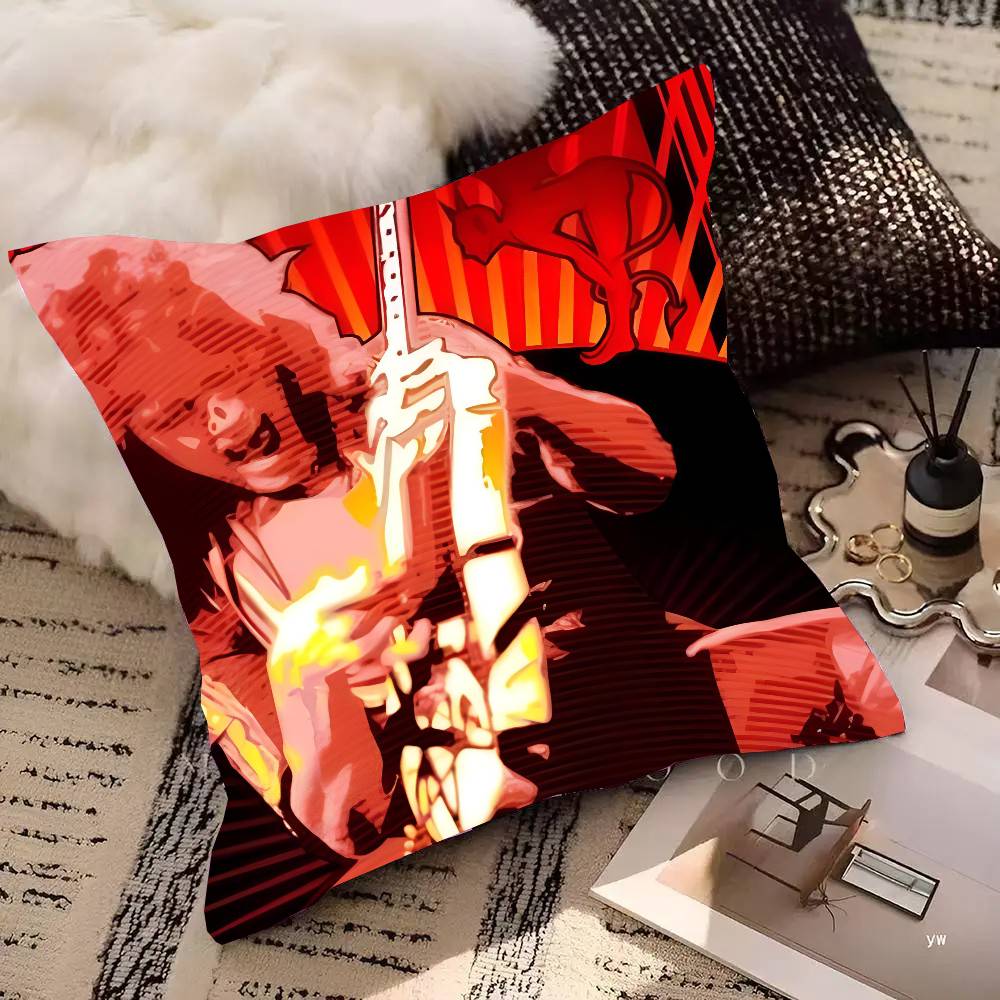 Eddie Van Halen Music Pillow Case Square Pillow Bedroom Sofa Leisure Comfort Cushion Car Living Room Home Decoration