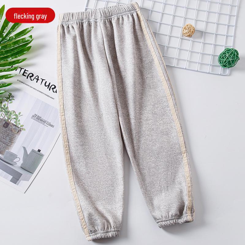 Children's Velvet Lined Casual Pants - Solid Color, Thickened Sports Trousers for Boys and Girls, Fall/Winter Wear