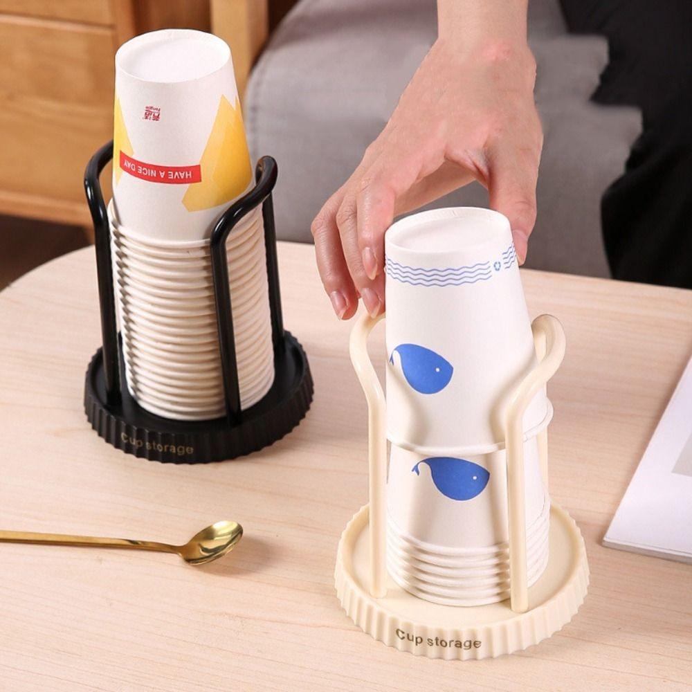 Space Saving Cups Dispenser Rack Shelf Mug Display Stand New Disposable Cup Storage Holder Home