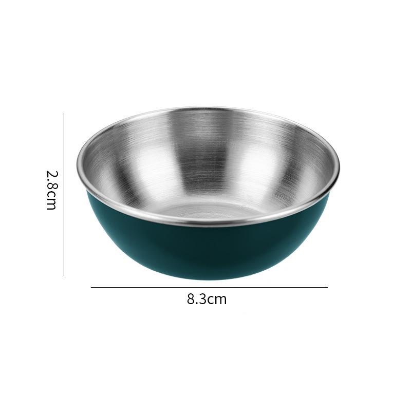 Round Small Sauce Dish Stainless Steel Seasoning Plates Dipping Bowl Appetizer Serving Tray Vinegar Soy Saucer Kitchen Tableware