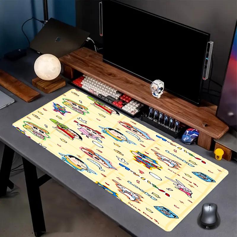 Crayon Shin Print Mouse Pad, Anti‑Slip Desktop keyboard Mat, for PC Laptop Gaming Working Daily Use, Cool Festival Surprise Gift
