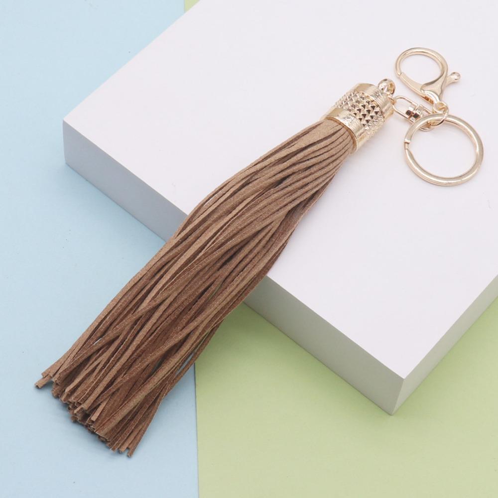 Hanger Leather Tassel Keychain Zinc Zinc Alloy Bag Charm Lovely Car Keyring Car Accessory