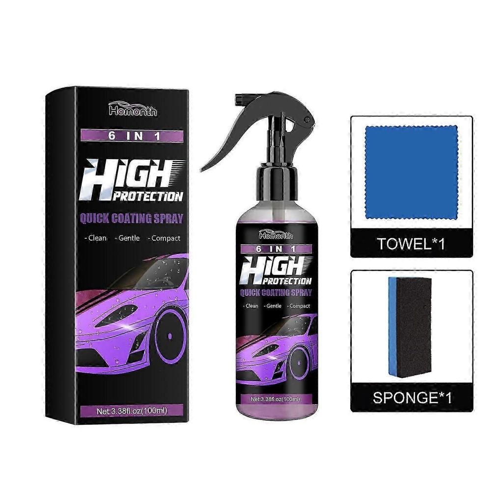 6 in 1 Car Protection Spray Crystal Seal Glaze, Dust-Resistant, Easy Polishing & Coating for All Surfaces, Safe & Eco-Friendly, Quick Shine & Long-La