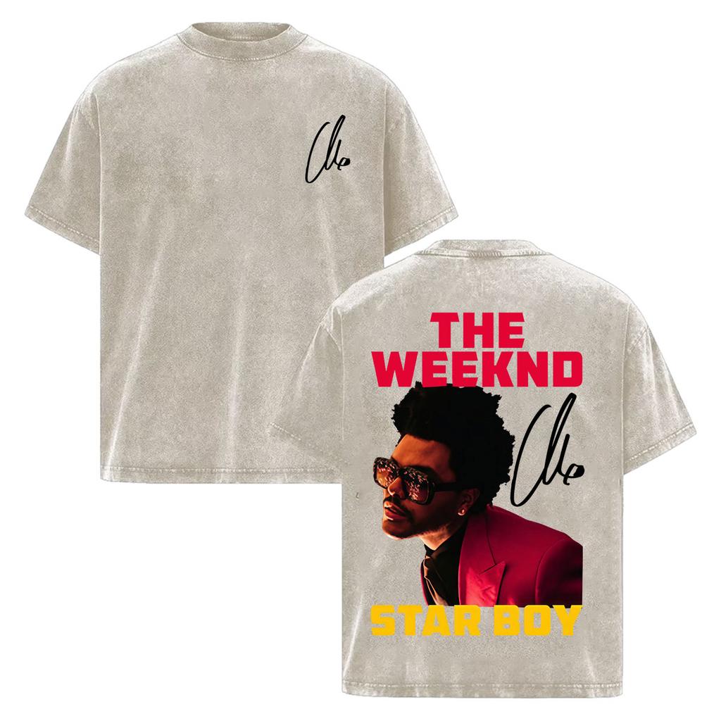 The Weeknd "one of The Girls" Letters Print T-Shirt Men Women Hip Hop Vintage Washed T-shirts High Quality Casual Cotton T Shirt