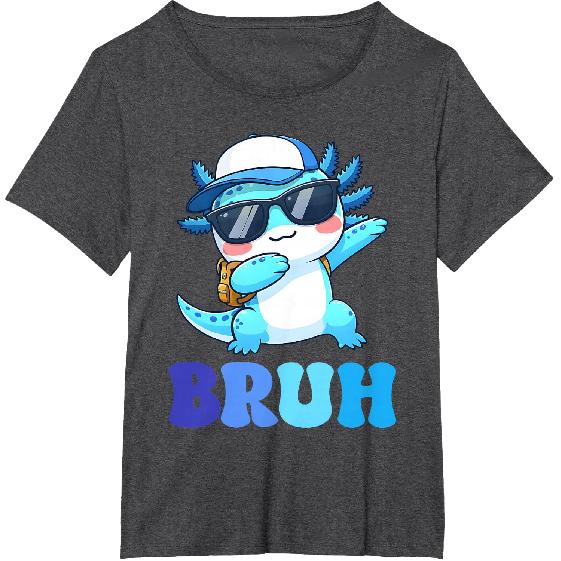 Bruh Dabbing Axolotl Funny Mens Kids Boys Teens Axolotls T-Shirt