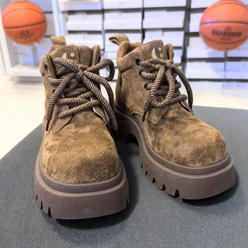 Retro Fashion Platform Martin Boots Women's Spring and Autumn New British Style Versatile Big Yellow Boots Women