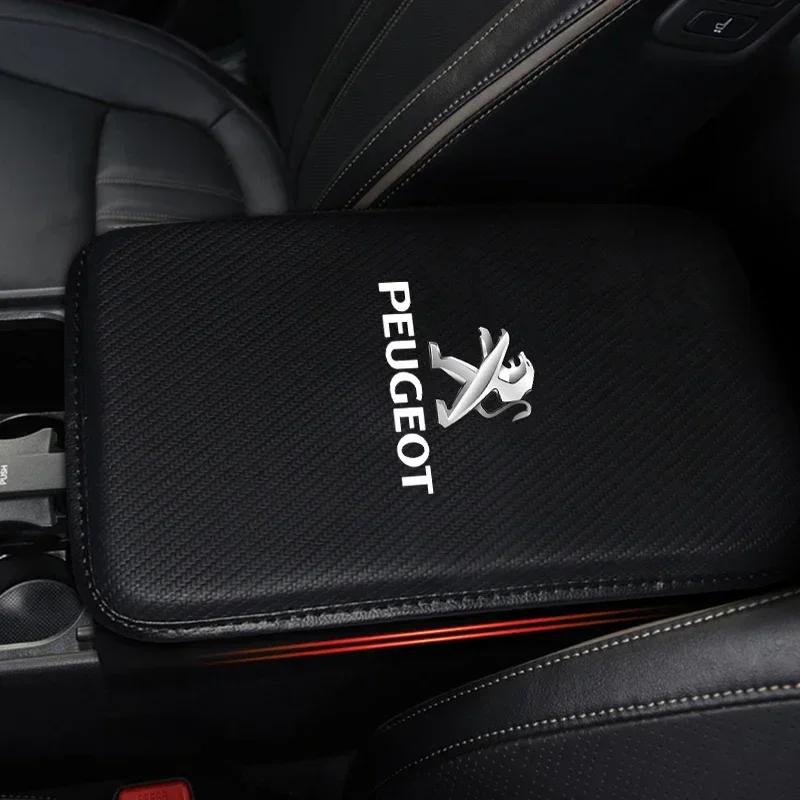 For Peugeot Car Armrest Mat Center Console Arm Rest Protection Cushion Auto Armrest Storage Box Cover Pads For Peugeot 208 3008