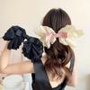 French White Lace Big Bow Hair Clips for Women Fashion Personalized Spring Clip Versatile Daily Girl Hair Accessories