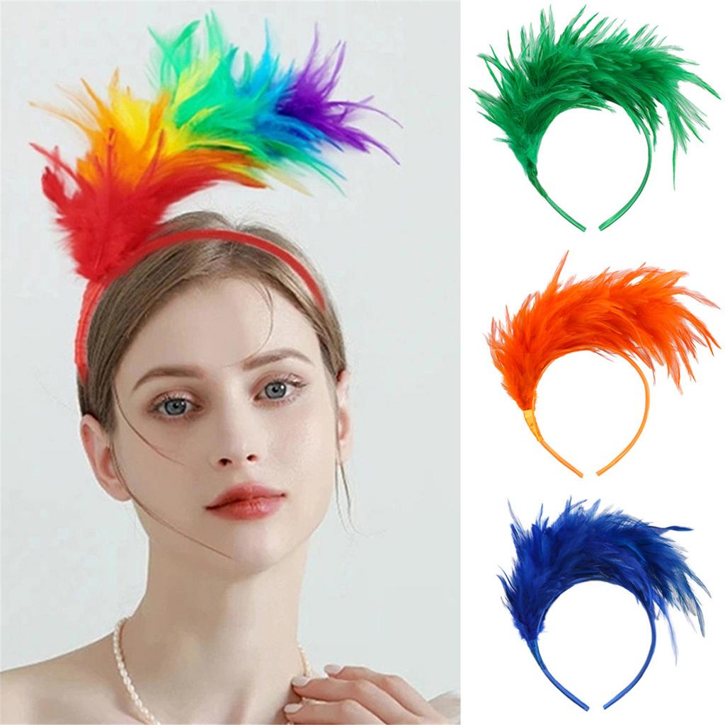 Festival Plumes Hairband For Dance Event Costume Hairband Stage Performances Hairhoop 1920S Theme Event Dressingup Props