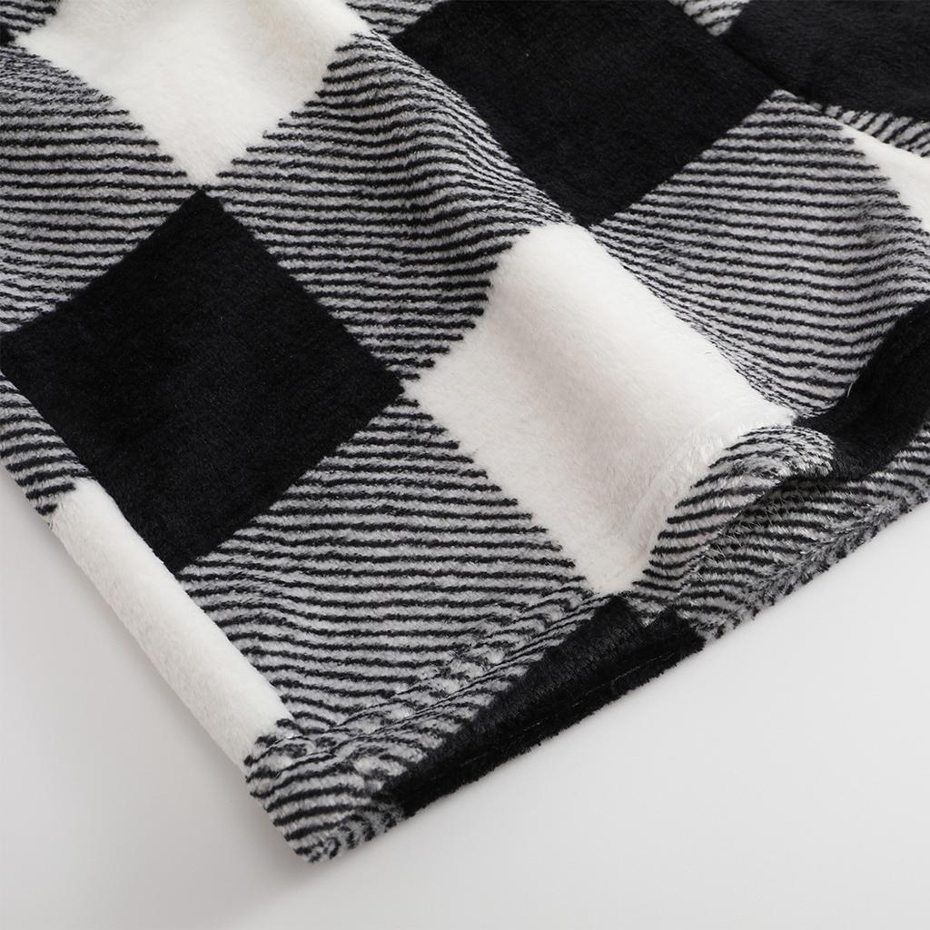 Женские пижамные шорты, плюшевые шорты для сна, мягкие пижамные штаны с эластичной резинкой на талии, клетчатые брюки