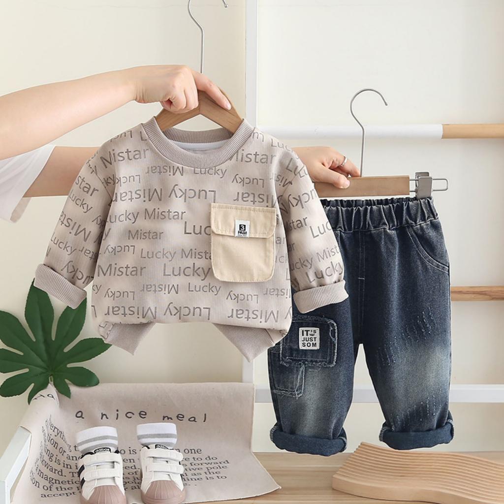 Детский повседневный комплект с длинным рукавом, удобные наряды для повседневной носки