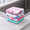 Cartoon Print Double Layer Coral Fleece Absorbent Dishcloth: Thick, Non-Stick Oil, Perfect for Kitchen Cleaning