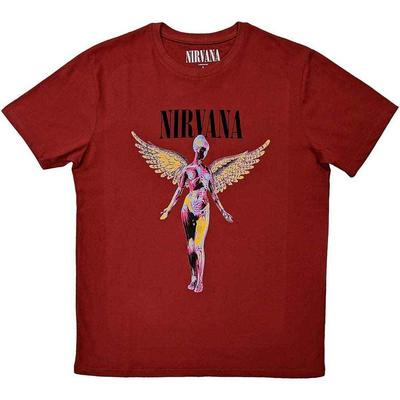 100% хлопок ТОПЫ УНИСЕКС ФУТБОЛКИ МУЖСКИЕ ЖЕНСКИЕ Nirvana In Utero Официальная футболка Футболка КРАСНАЯ