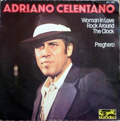 7-дюймовая пластинка АДРИАНО ЧЕЛЕНТАНО Woman In Love Rock Around The Clo 17296 Eurodisc 1978 Франция Поп Б/у