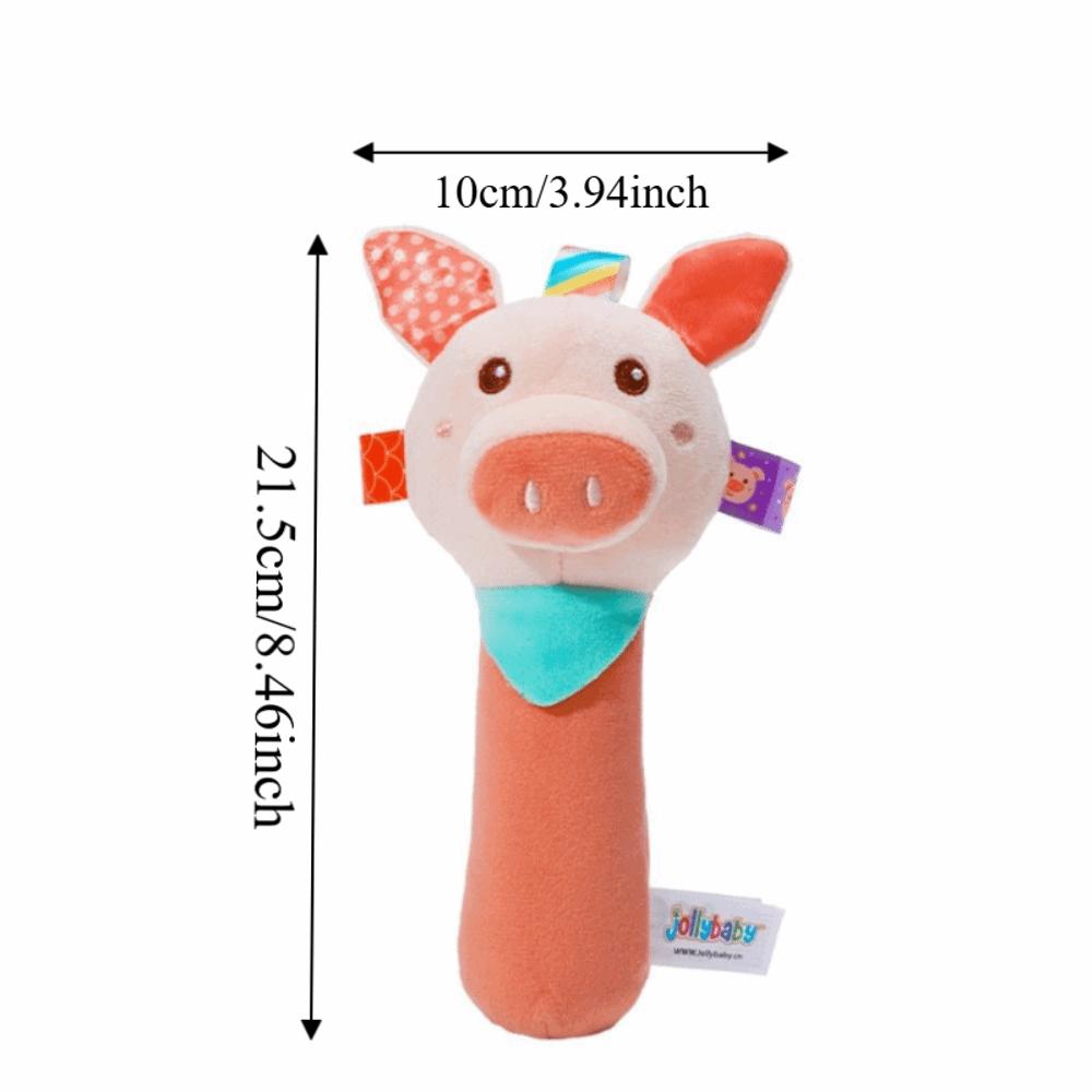 Squeaky Sound Soft Stuffed Animal Rattle Soft Plush Sensory Toys Baby Rattles Newborn Development