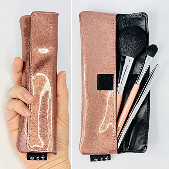 HOUKODOU Kumano Brush Makeup Brush Pink set 3-piece (with case) (Moe Series) SS-13