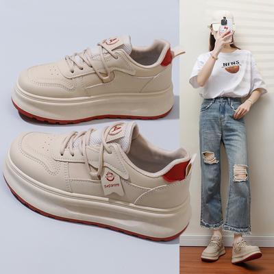 Женские повседневные кроссовки на толстой платформе со шнуровкой, удобные кроссовки для ходьбы, дышащие нескользящие теннисные кроссовки для женщин, спортивная обувь для тренировок на открытом воздухе