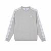 Originals Three Stripes Color Block Logo Crew Neck Long Sleeve Sweatshirt Men Sweatshirt Gray IM4514