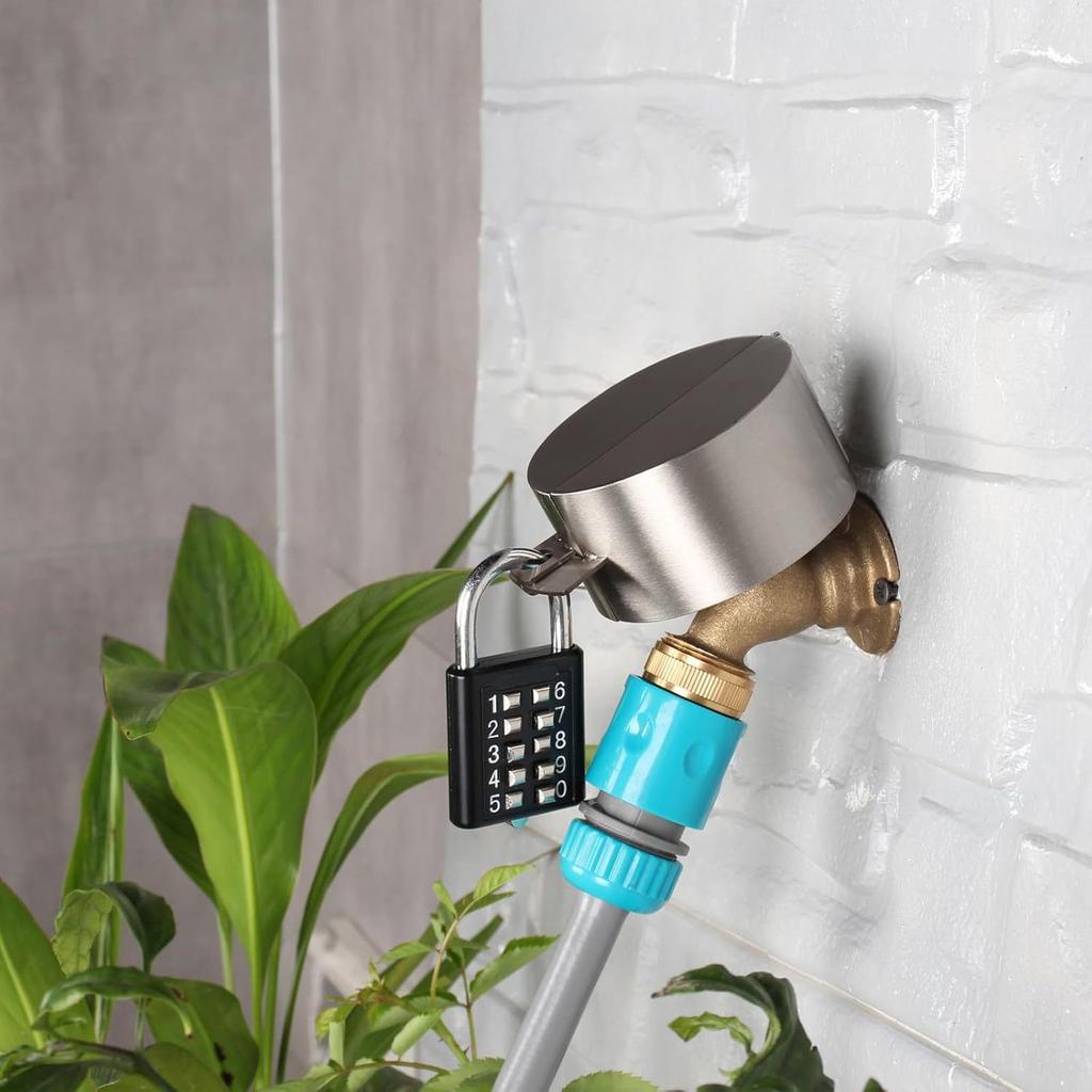 Outdoor Faucet Locks Iron Door Handle Lock Cover Outdoor Water Faucet Lockout Tool With Padlock For Kitchen Garden Hose