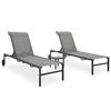 VidaXL Sun Loungers 2 Pcs with Table Textilene and Steel