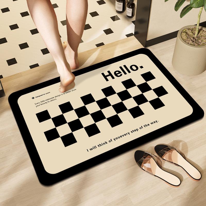 Diatom mud bathroom floor mat, toilet water absorption quick-drying, bath non-slip and anti-drop mat, toilet door floor mat